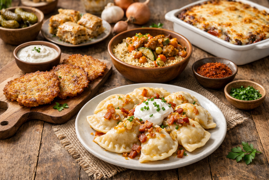 Grafika 1 do artykułu: Découvrez par où commencer avec les recettes du monde faciles : repères, familles de plats et retours à la cuisine polonaise. Simple et gourmand.